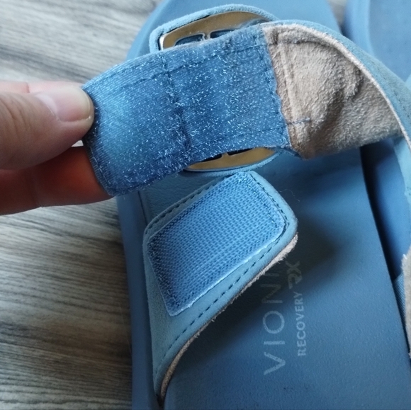 Vionic Activate RX Suede Flip Flop Platform Sandal Captain's Blue Women's Size 9 - Picture 3 of 5